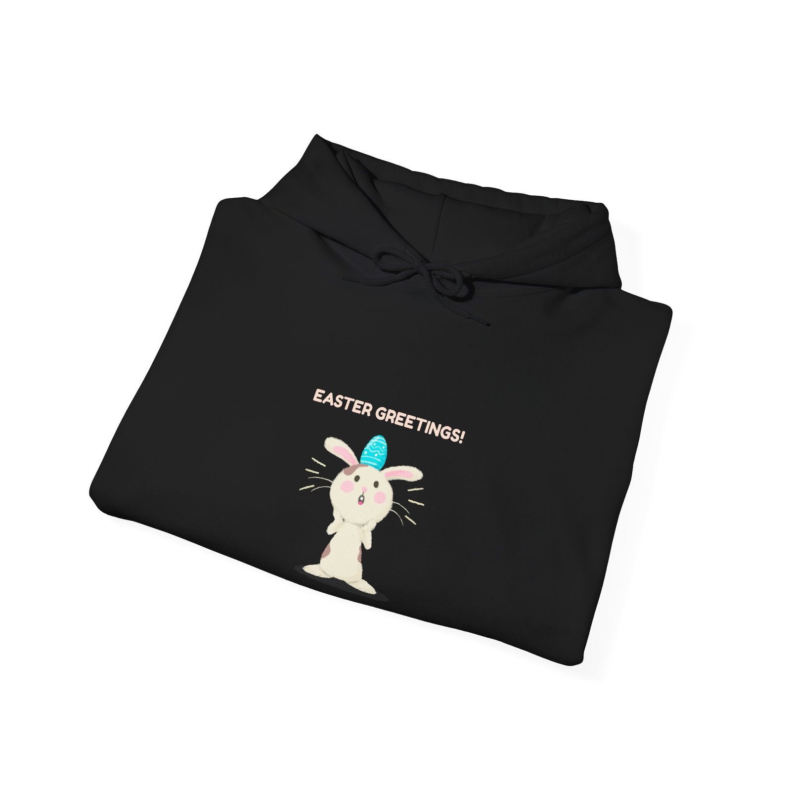 Colorful Easter Greetings Bunny with Festive Spring Elements - Hoodie - Image 4