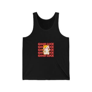 Good Luck Cat Lucky Charm with Raised Paw Illustration - Tank Top
