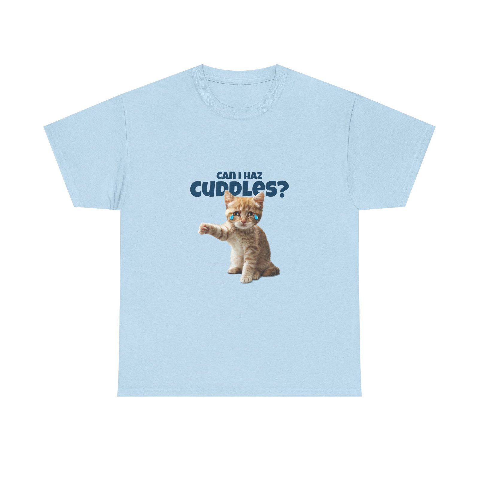 Cute Can I Haz Cuddles Cat Adorable Cartoon Design - T-shirt - Image 9