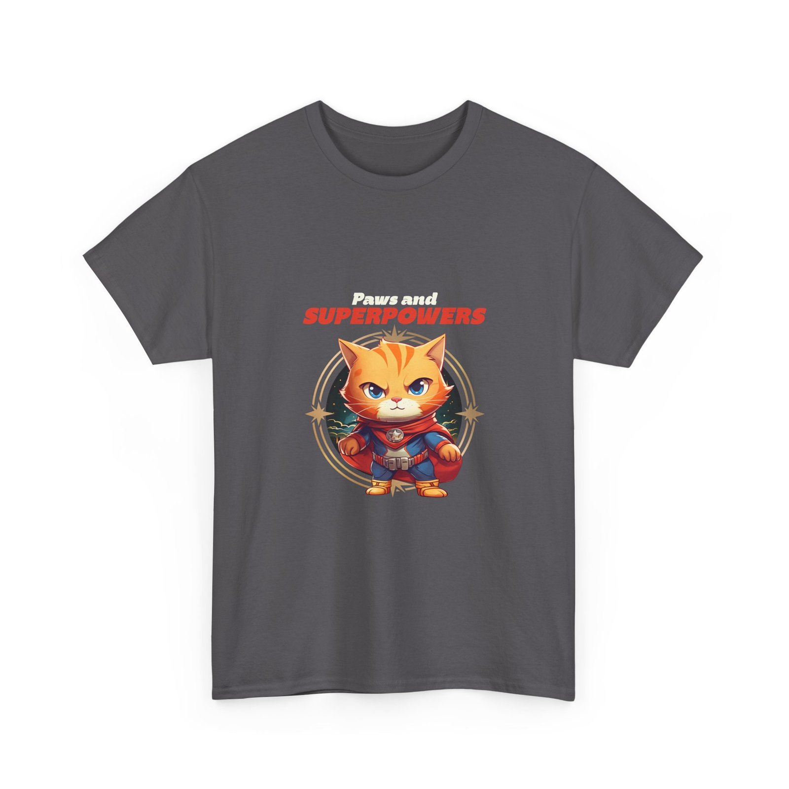 Paws And Superpowers Cat Heroic Illustration - T-shirt - Image 7