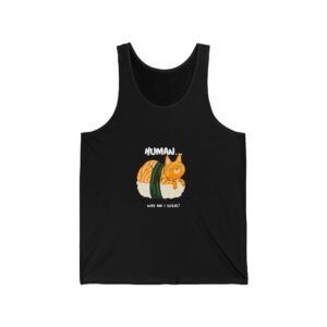 Funny Human Why Am I Sushi Cat Cartoon Design - Tank Top