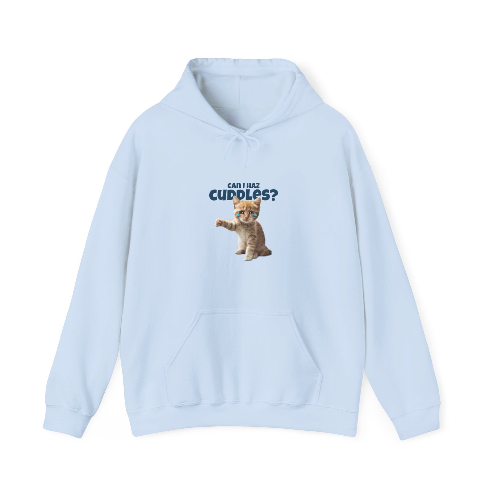 Cute Can I Haz Cuddles Cat Adorable Cartoon Design - Hoodie - Image 9