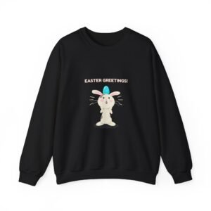 Colorful Easter Greetings Bunny with Festive Spring Elements - Sweatshirt