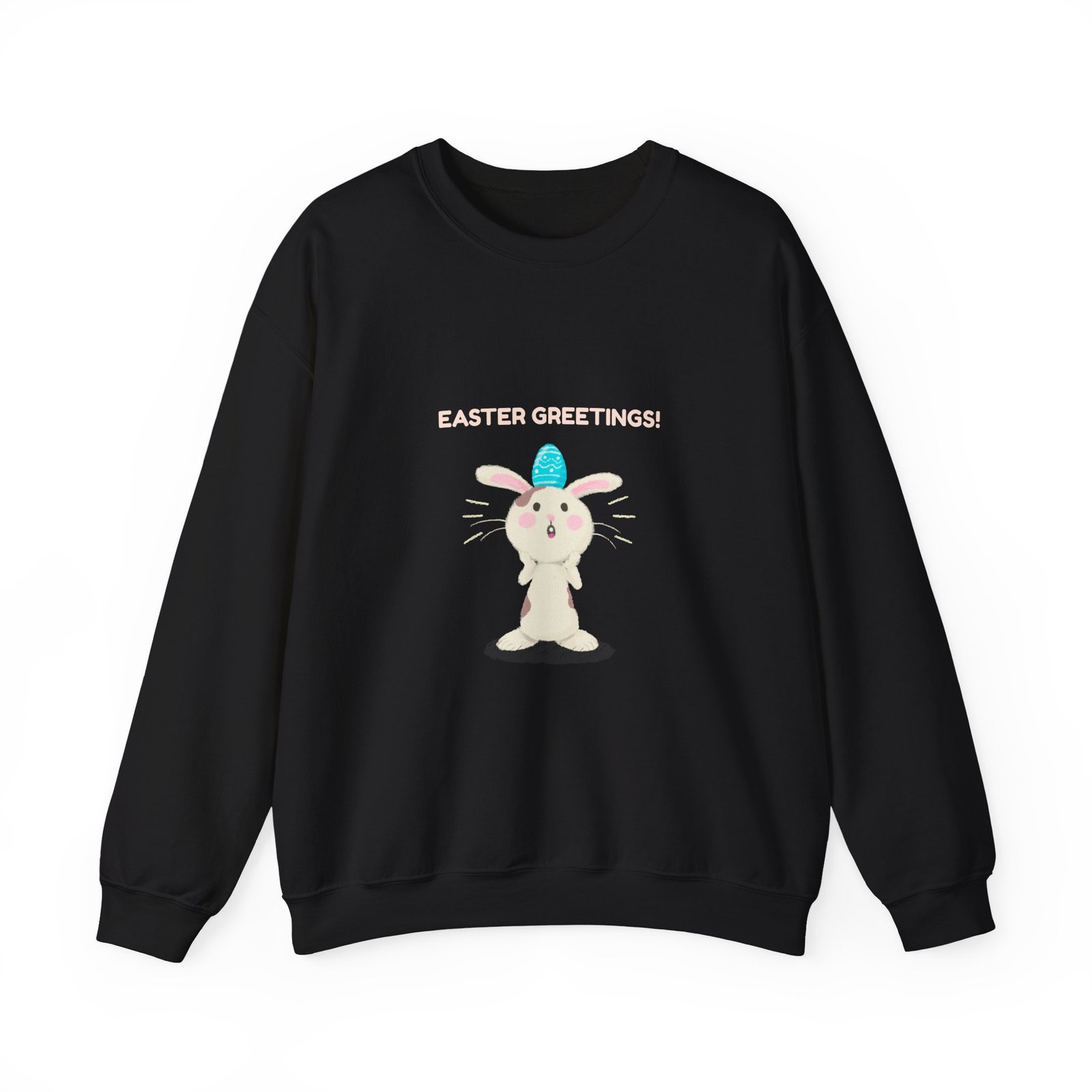 Colorful Easter Greetings Bunny with Festive Spring Elements - Sweatshirt