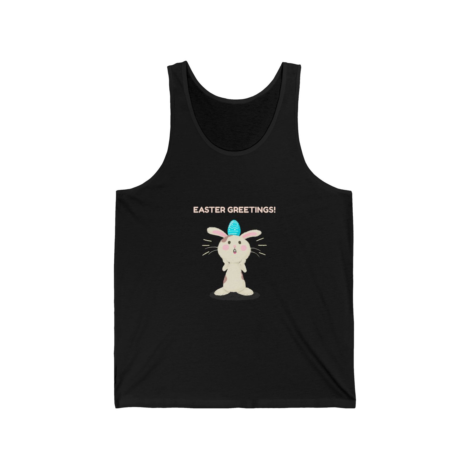 Colorful Easter Greetings Bunny with Festive Spring Elements - Tank Top