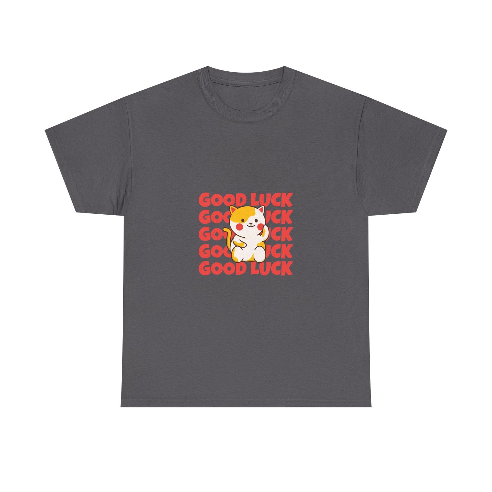 Good Luck Cat Lucky Charm with Raised Paw Illustration - T-shirt - Image 5