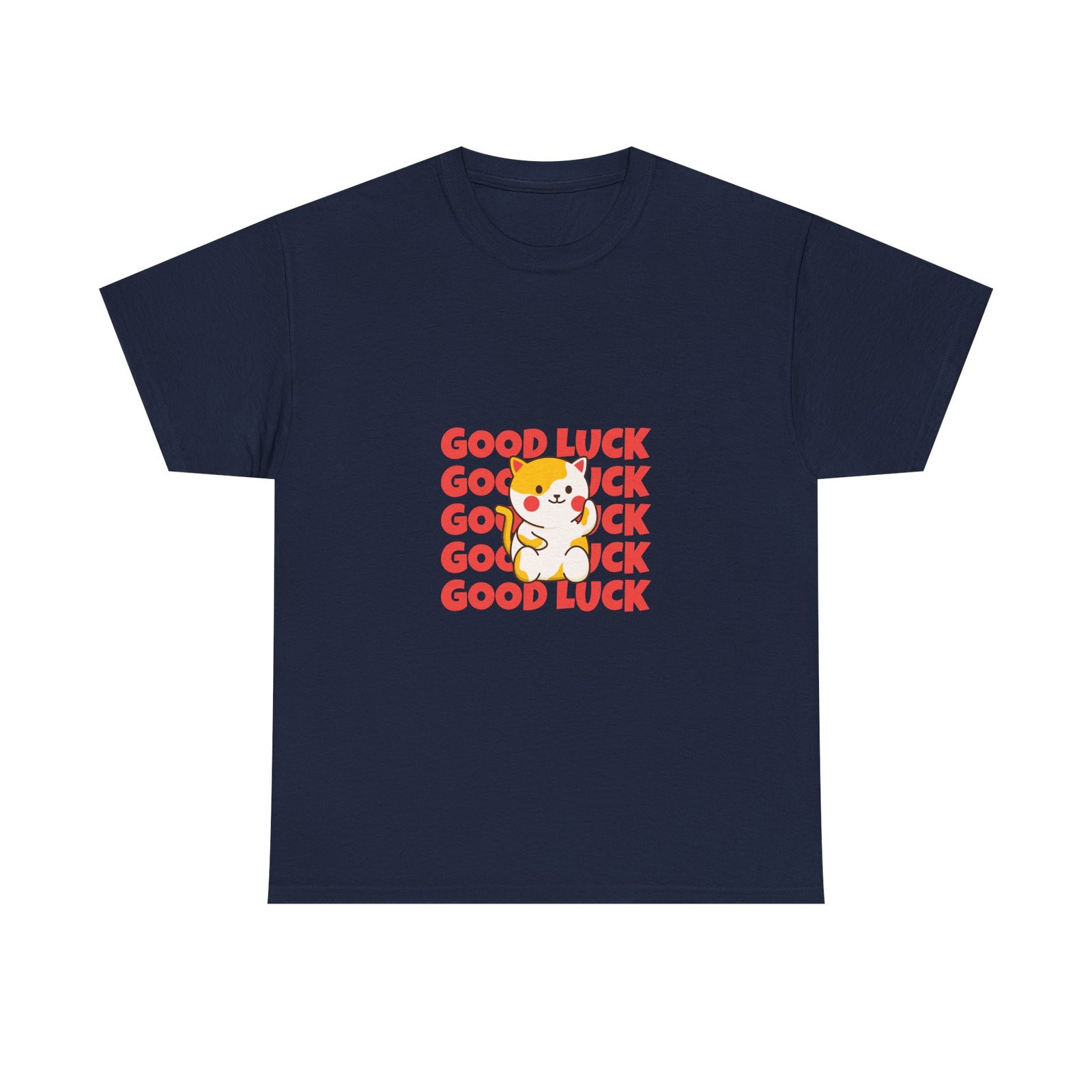 Good Luck Cat Lucky Charm with Raised Paw Illustration - T-shirt - Image 9