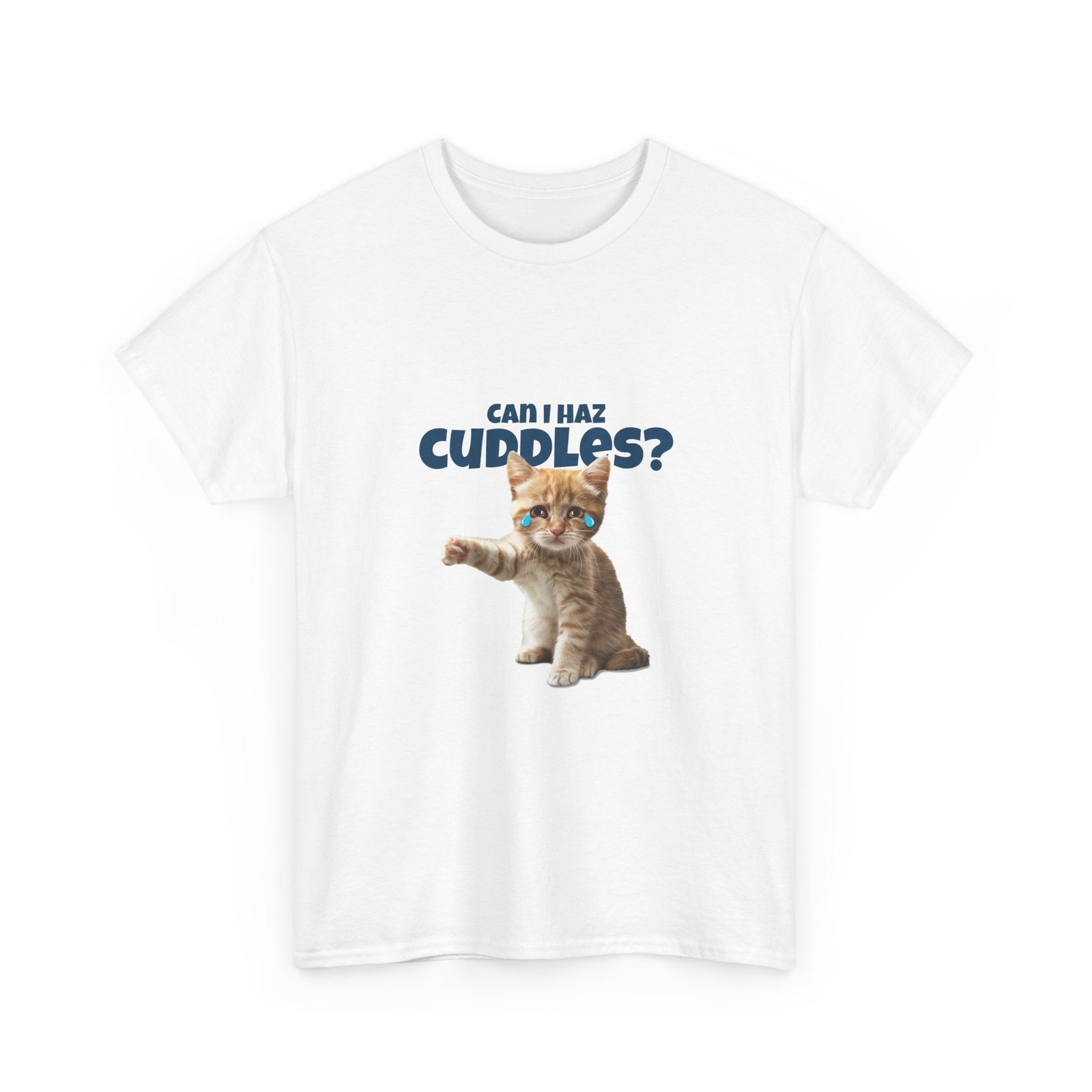 Cute Can I Haz Cuddles Cat Adorable Cartoon Design - T-shirt - Image 3