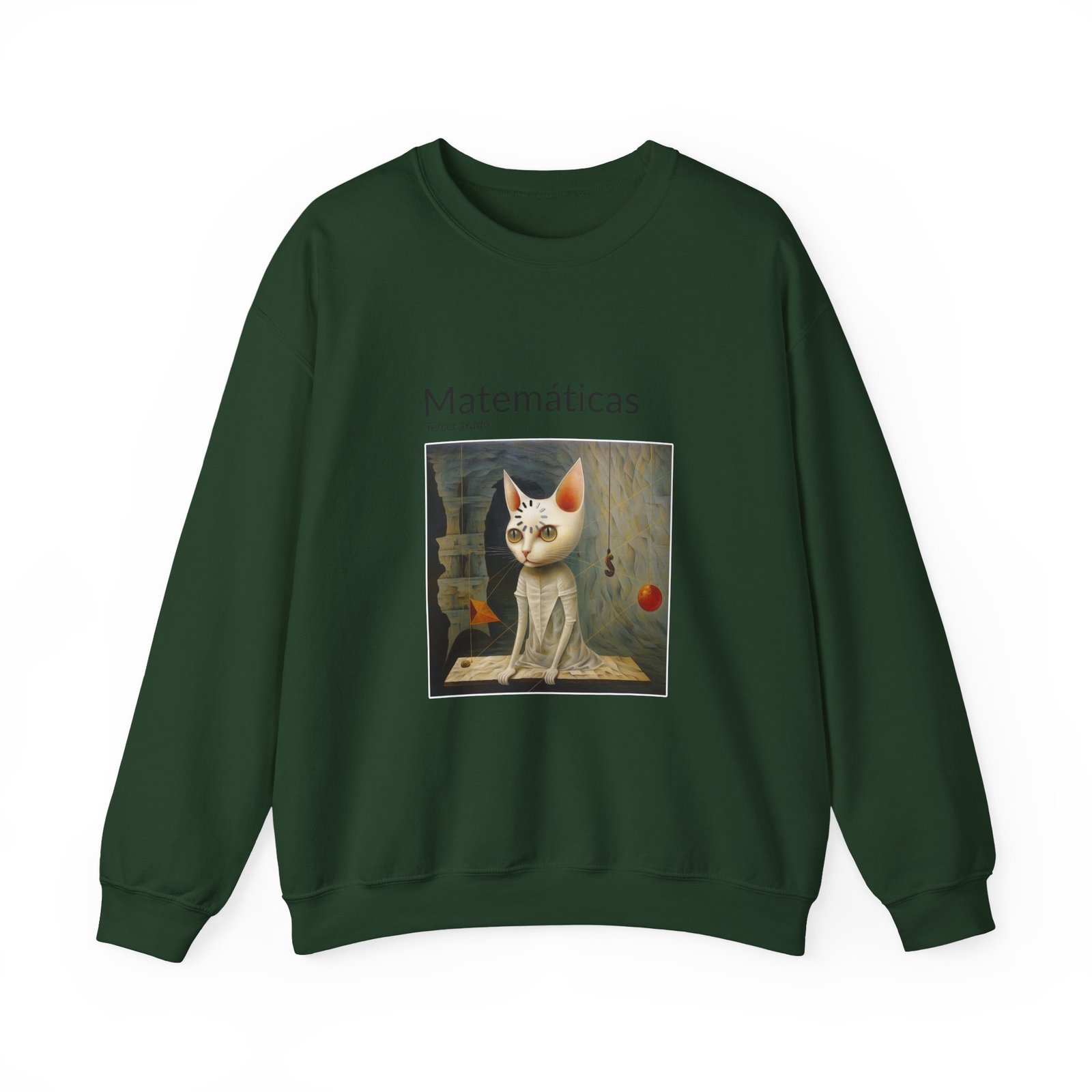 Matematicas Cat Meme with Thinking Expression and Math Symbols - Sweatshirt - Image 5