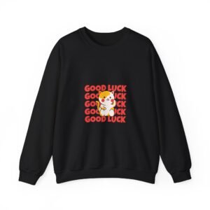 Good Luck Cat Lucky Charm with Raised Paw Illustration - Sweatshirt
