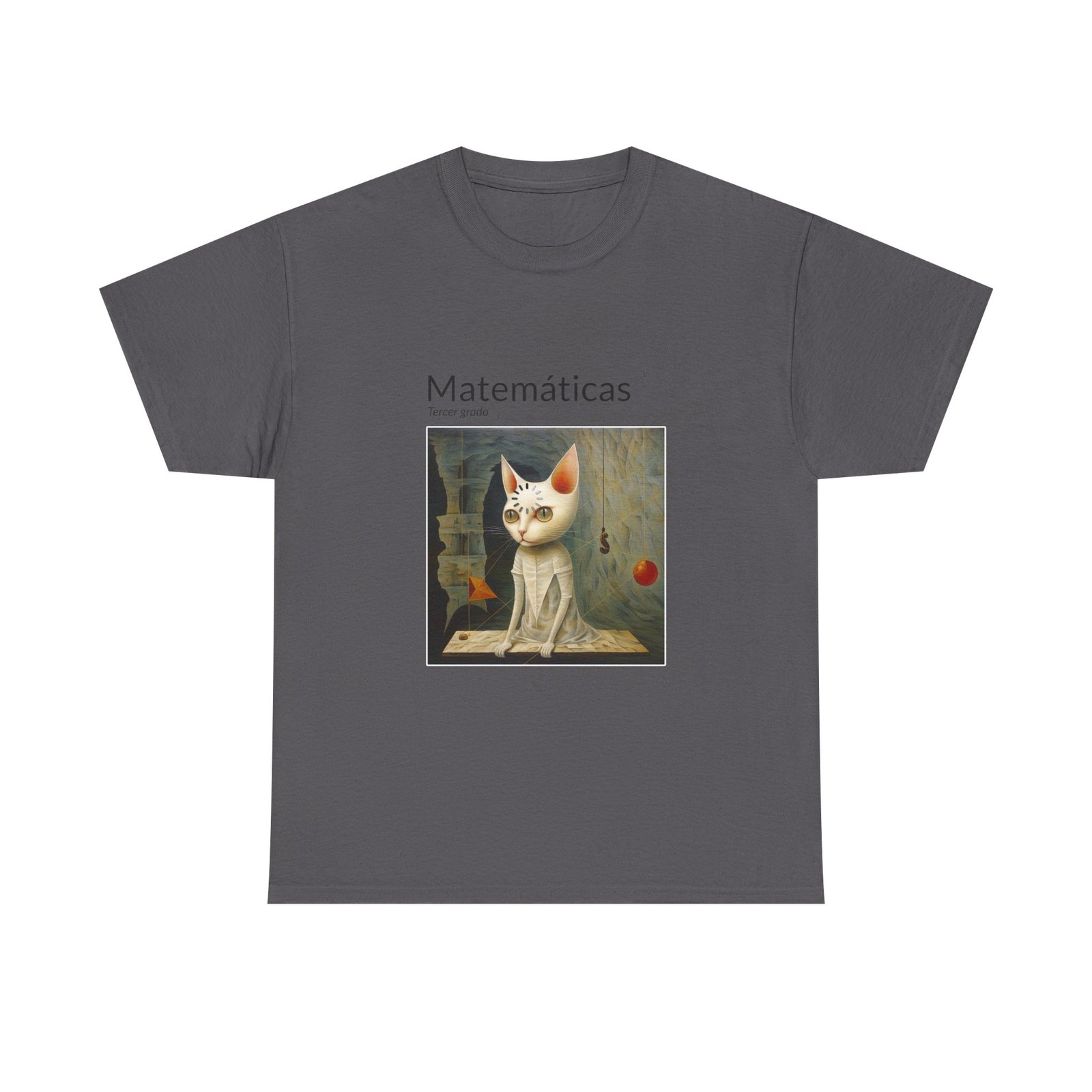 Matematicas Cat Meme with Thinking Expression and Math Symbols - T-shirt - Image 5