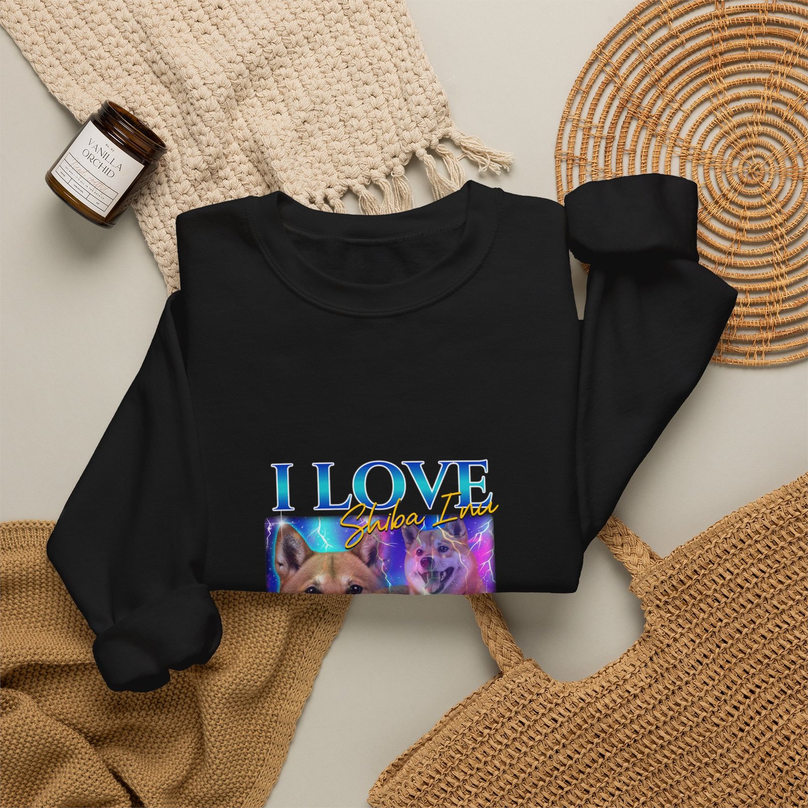 Colorful I Love My Dog Chihuahua Graphic Design - Sweatshirt - Image 4