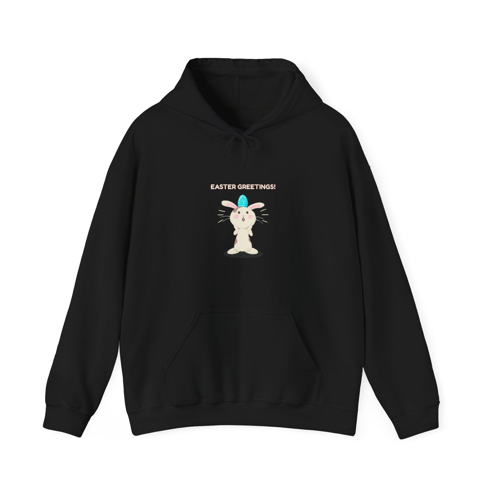 Colorful Easter Greetings Bunny with Festive Spring Elements - Hoodie