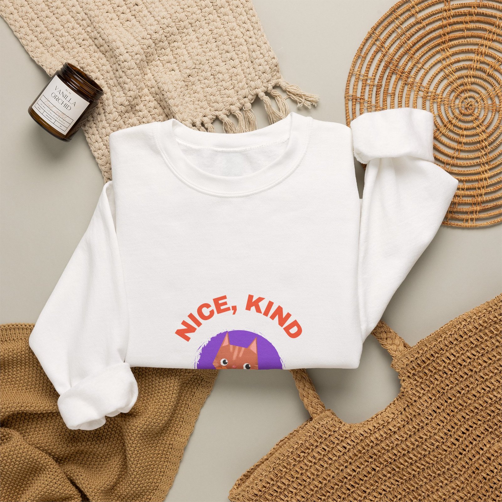 Nice Kind Fox Wholesome Cute Animal Illustration - Sweatshirt - Image 4