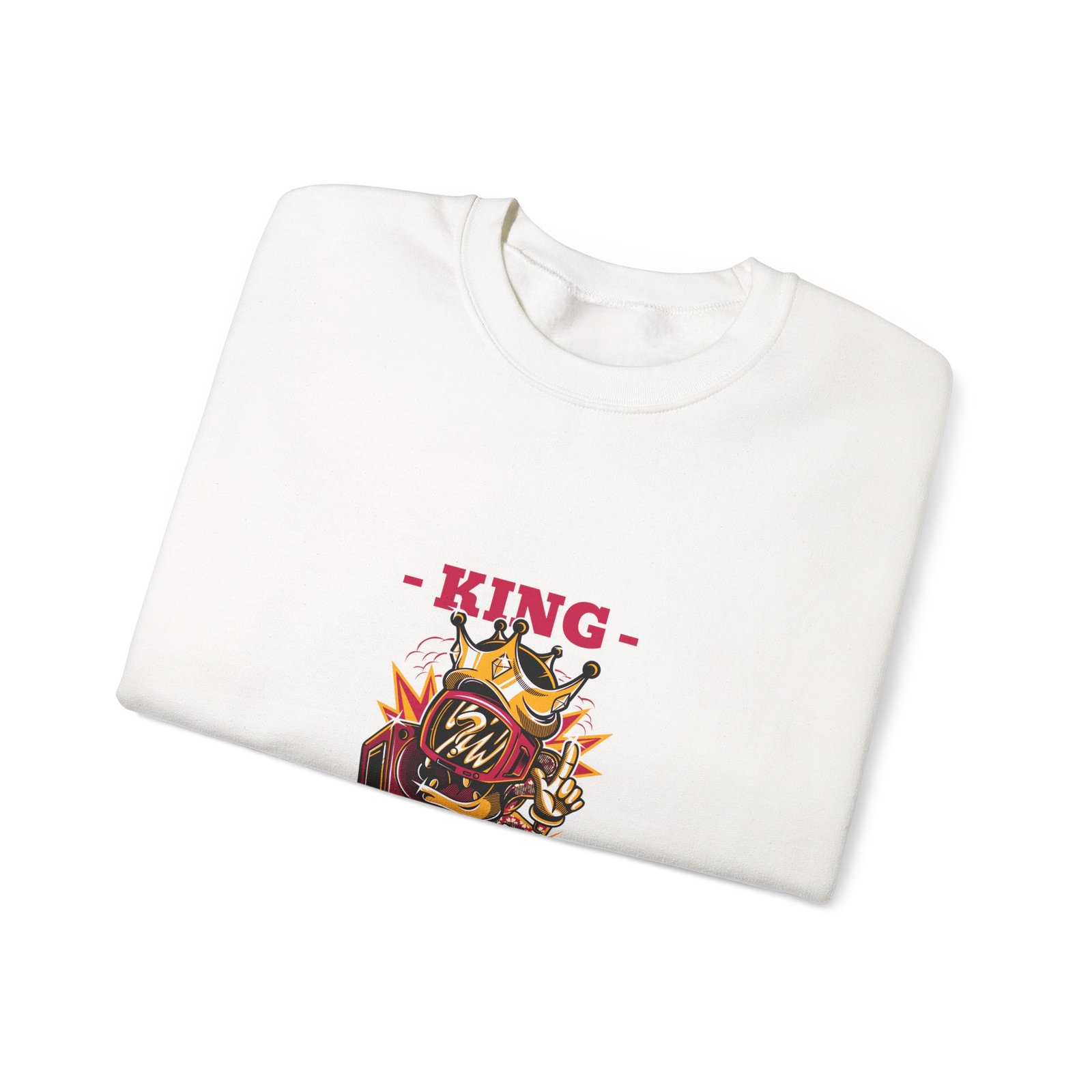 Majestic King Lion with Royal Crown Illustration - Sweatshirt - Image 3