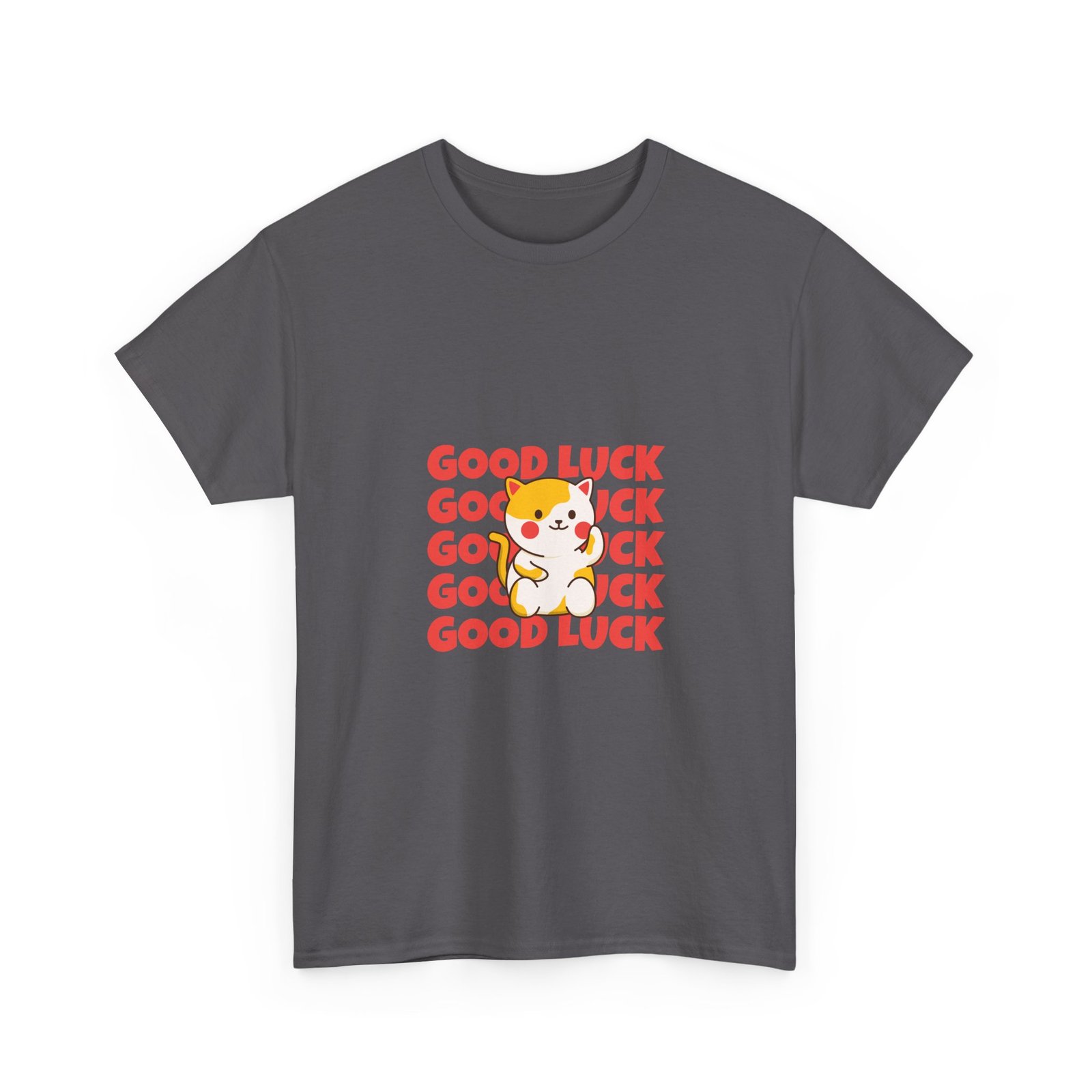 Good Luck Cat Lucky Charm with Raised Paw Illustration - T-shirt - Image 7