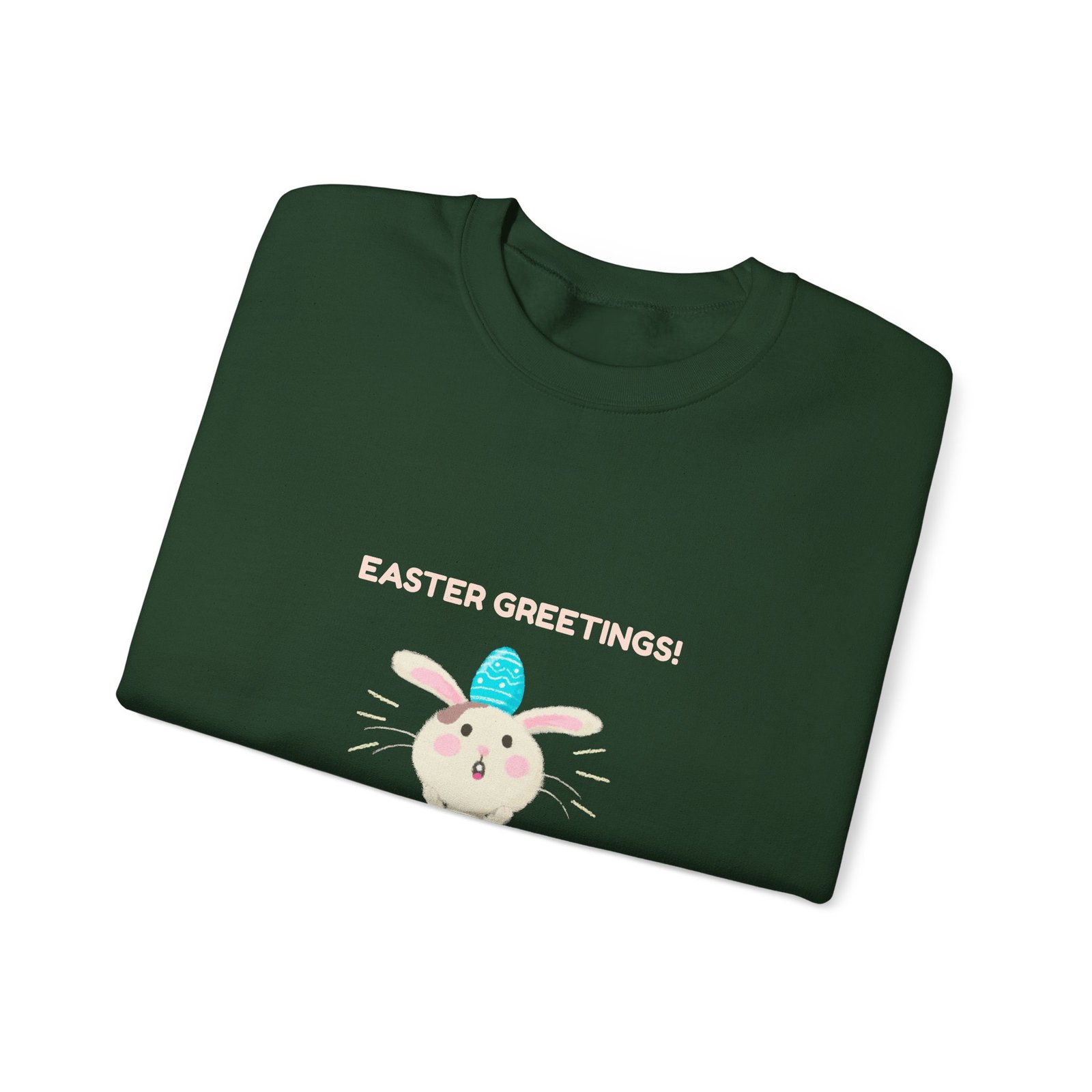 Colorful Easter Greetings Bunny with Festive Spring Elements - Sweatshirt - Image 7