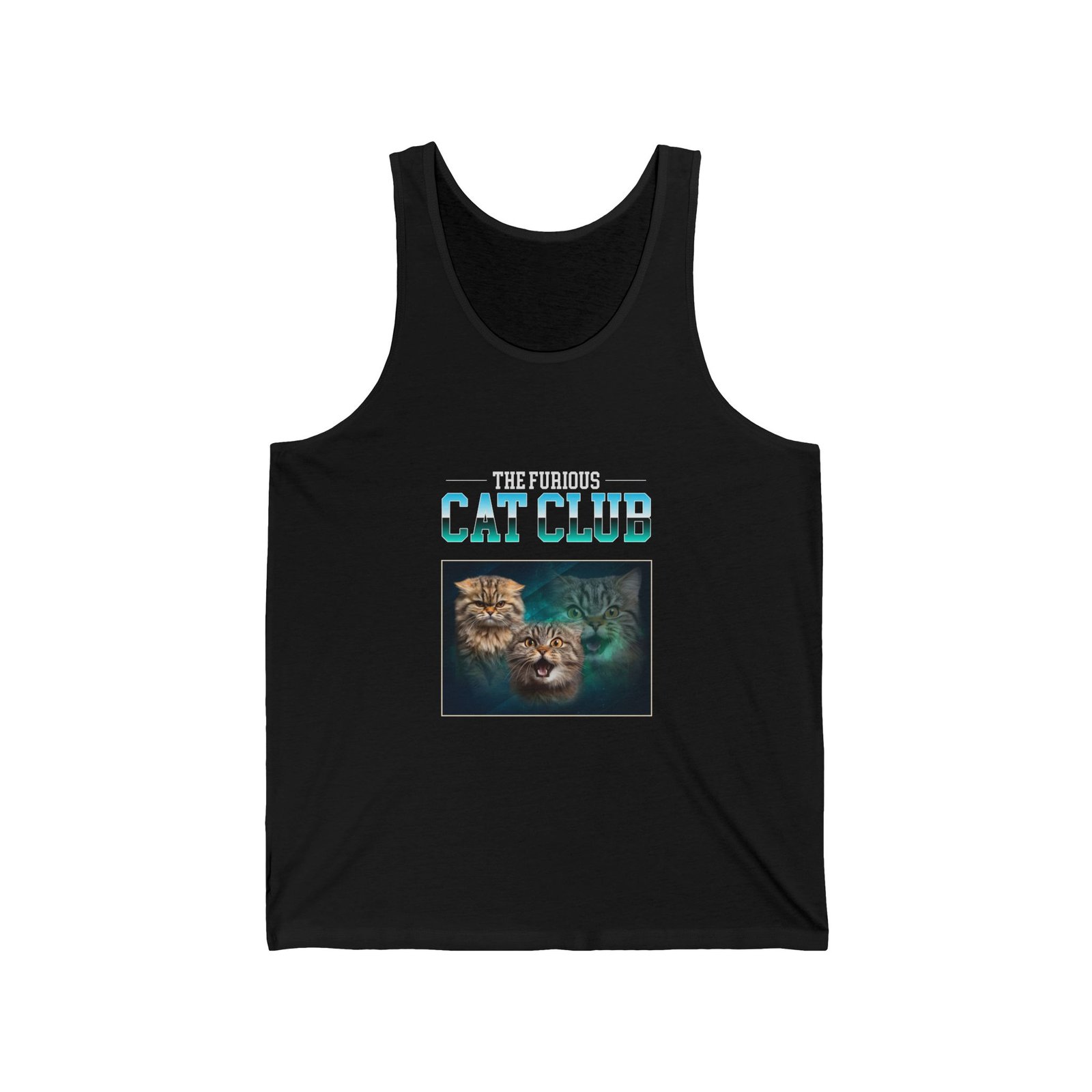 Furious Cat Club Fierce Cat Illustration Bold Design - Tank Top