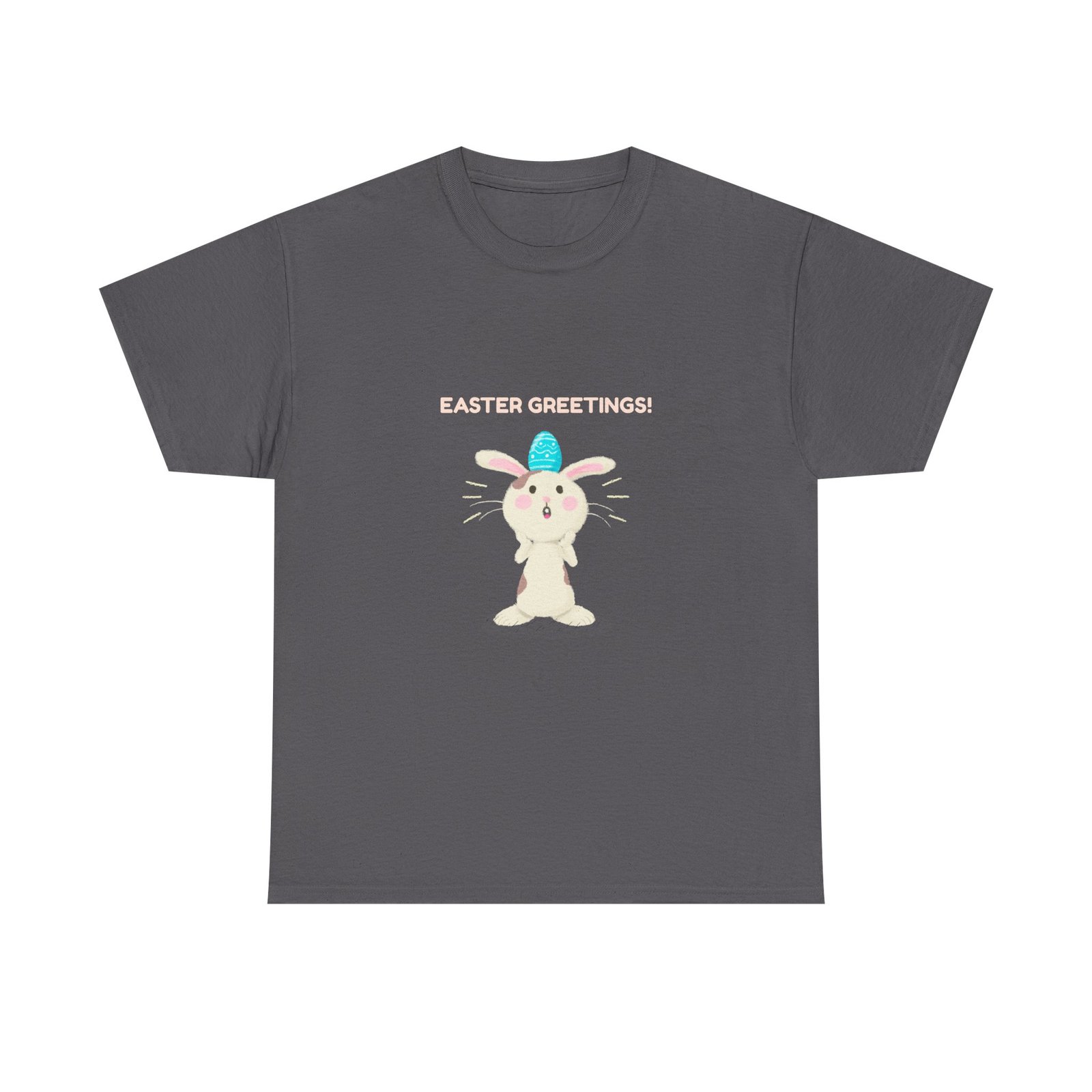 Colorful Easter Greetings Bunny with Festive Spring Elements - T-shirt - Image 5