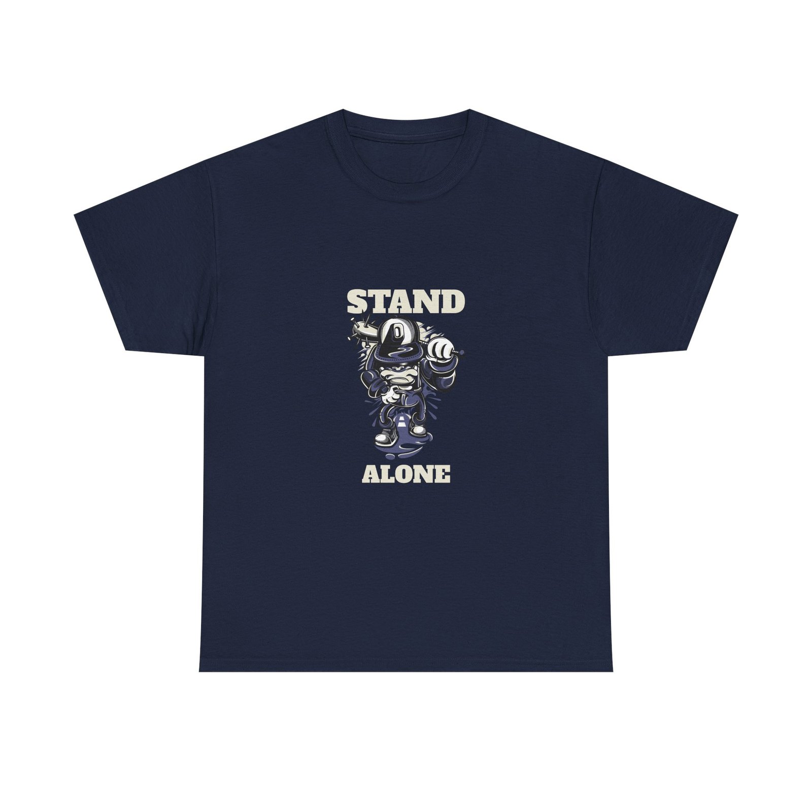 Stand Alone Robot Illustration Featuring a Lonely Futuristic Machine - T-shirt - Image 9