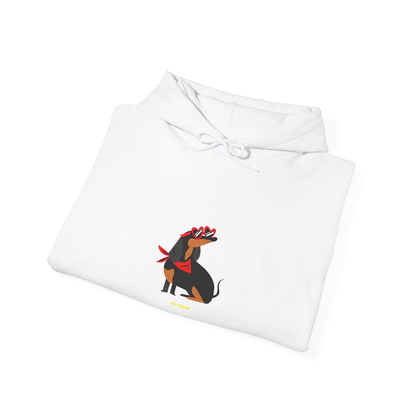 Oh Yeah Cool Dachshund Graphic with Sunglasses and Attitude - Hoodie - Image 4