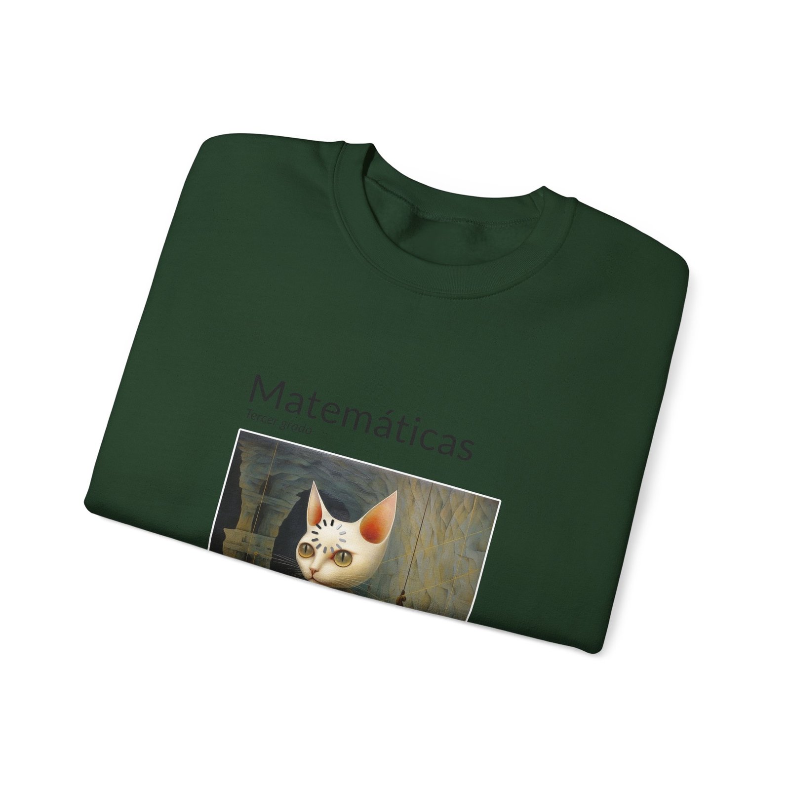 Matematicas Cat Meme with Thinking Expression and Math Symbols - Sweatshirt - Image 7