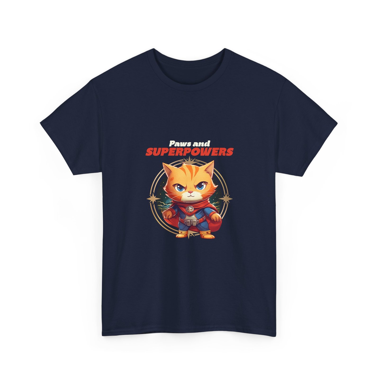 Paws And Superpowers Cat Heroic Illustration - T-shirt - Image 11