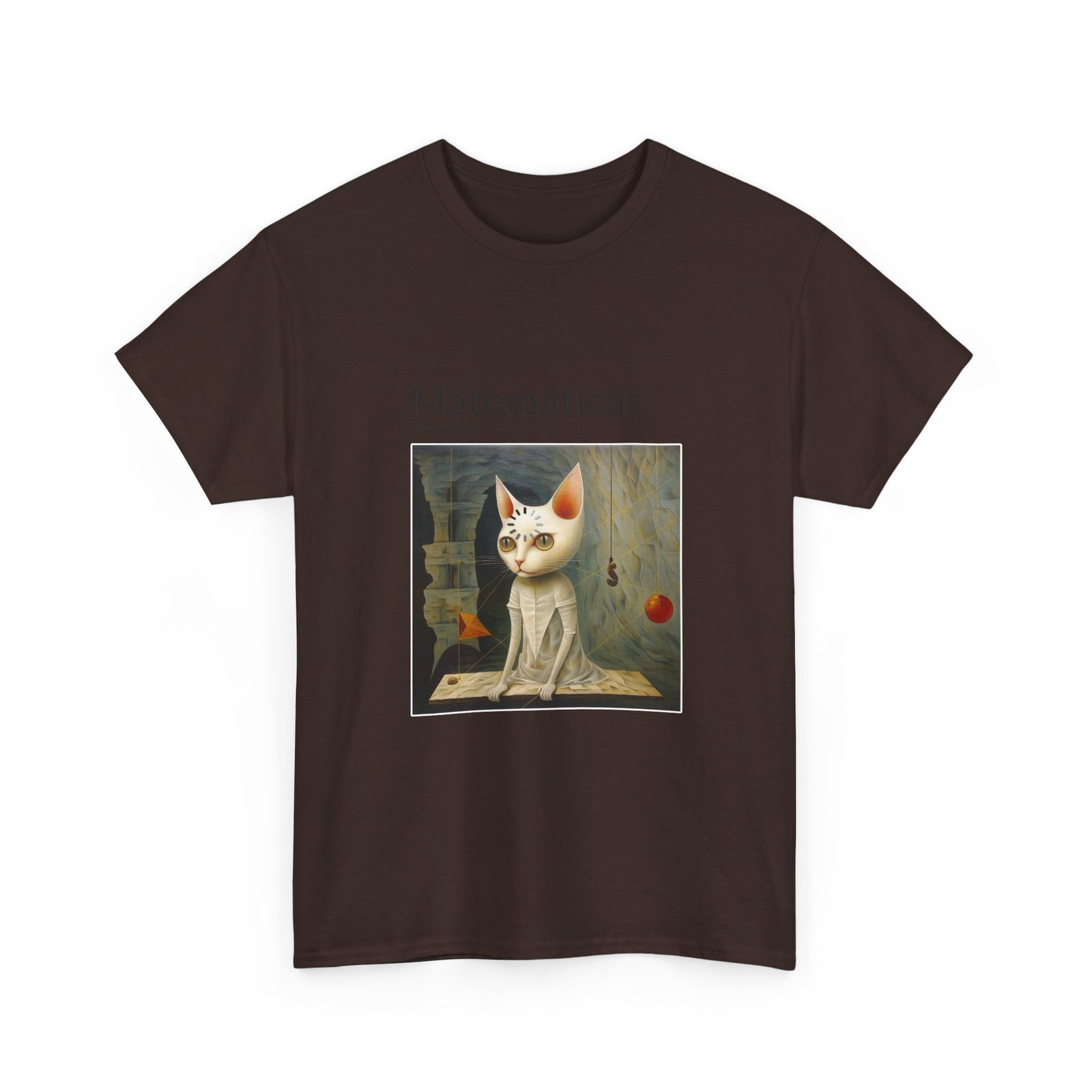 Matematicas Cat Meme with Thinking Expression and Math Symbols - T-shirt - Image 3