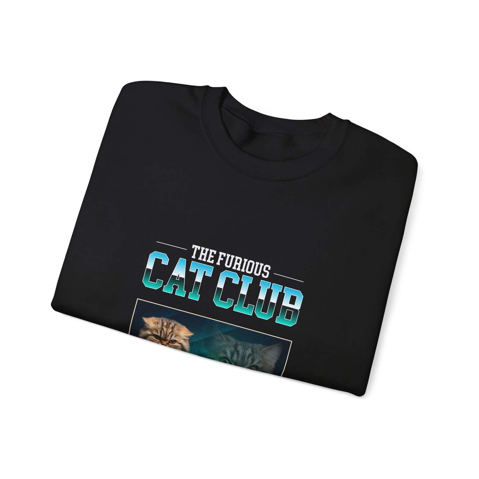 Furious Cat Club Fierce Cat Illustration Bold Design - Sweatshirt - Image 3