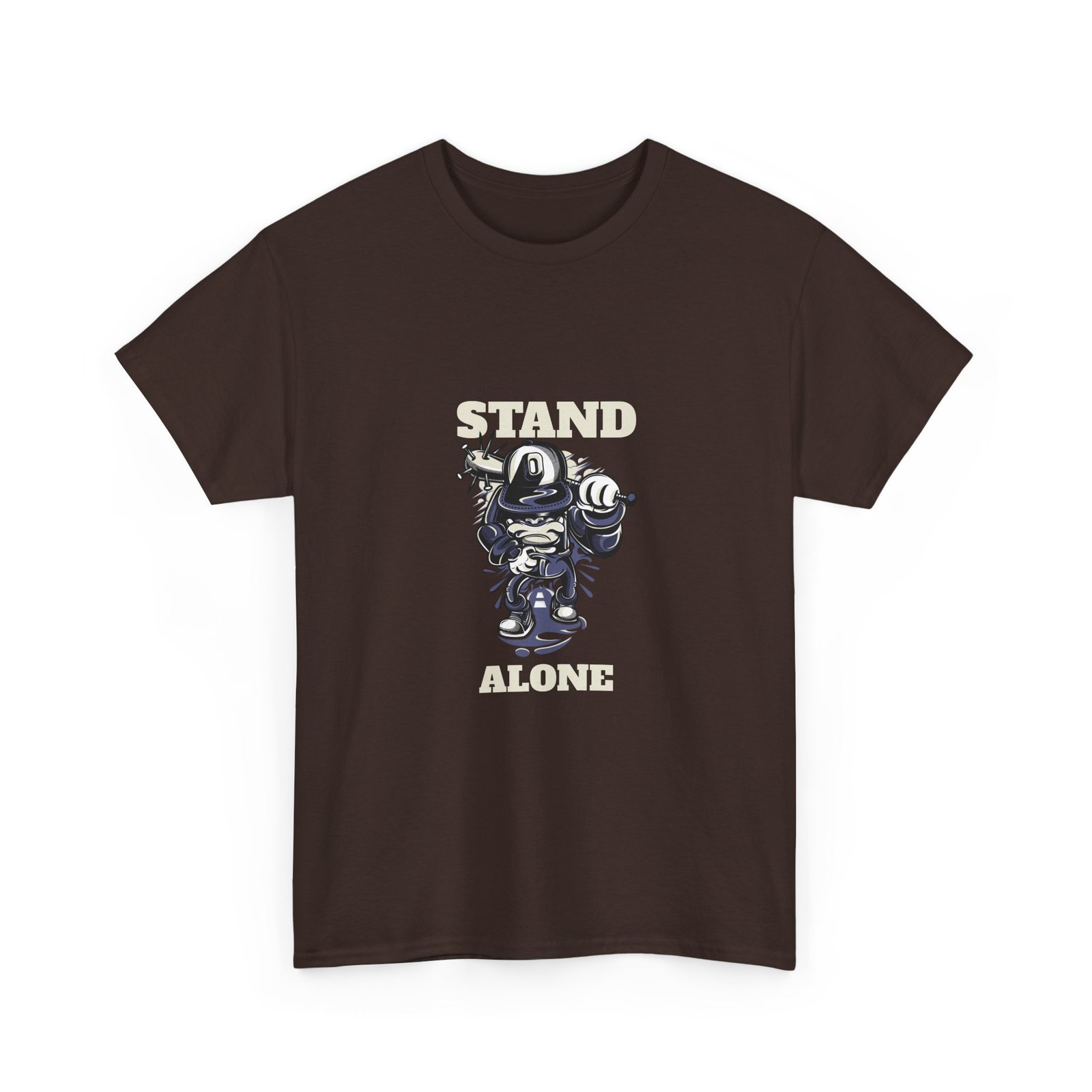 Stand Alone Robot Illustration Featuring a Lonely Futuristic Machine - T-shirt - Image 3