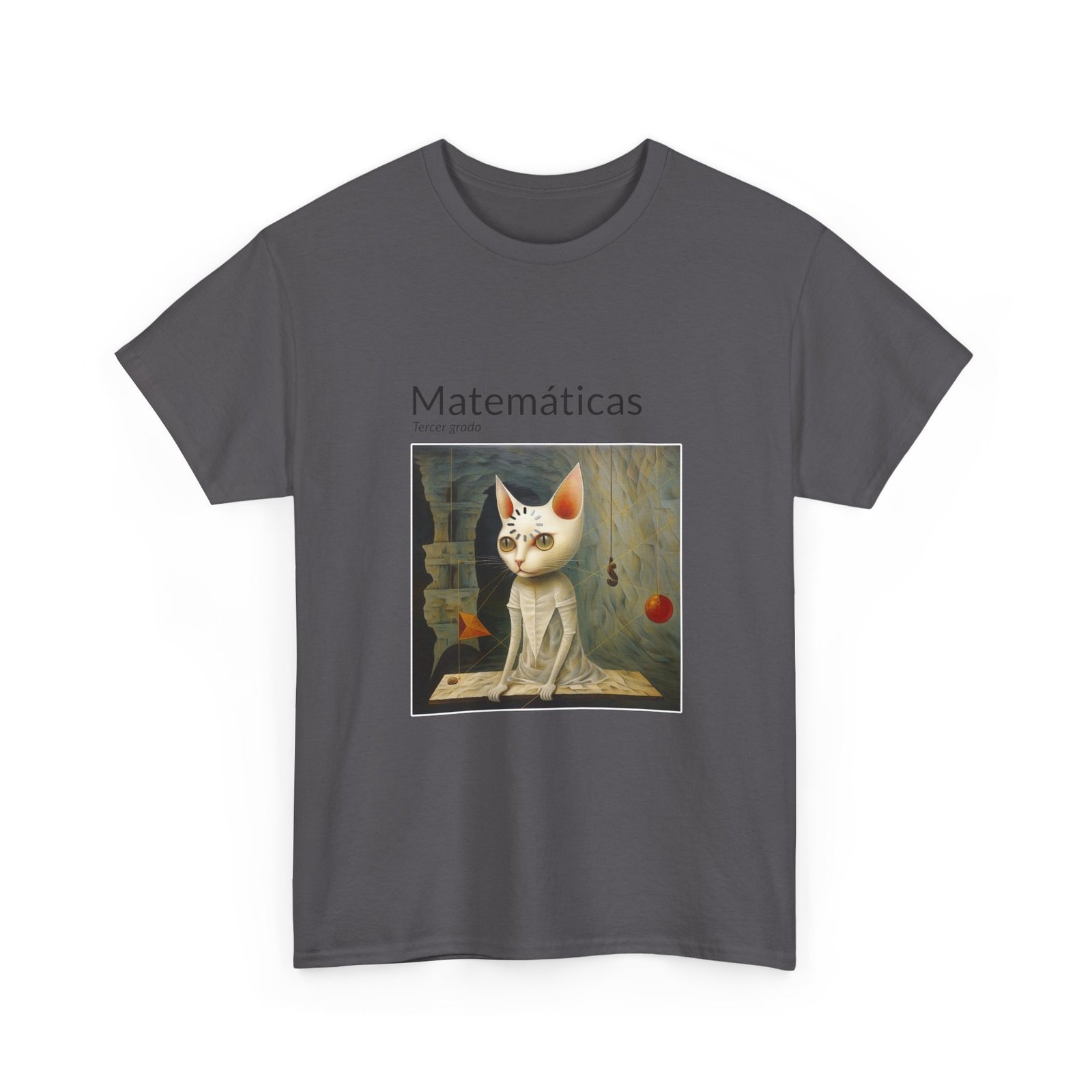 Matematicas Cat Meme with Thinking Expression and Math Symbols - T-shirt - Image 7