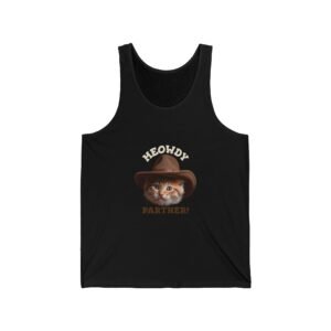 Meowdy Partner Cat Western Cowboy Illustration - Tank Top
