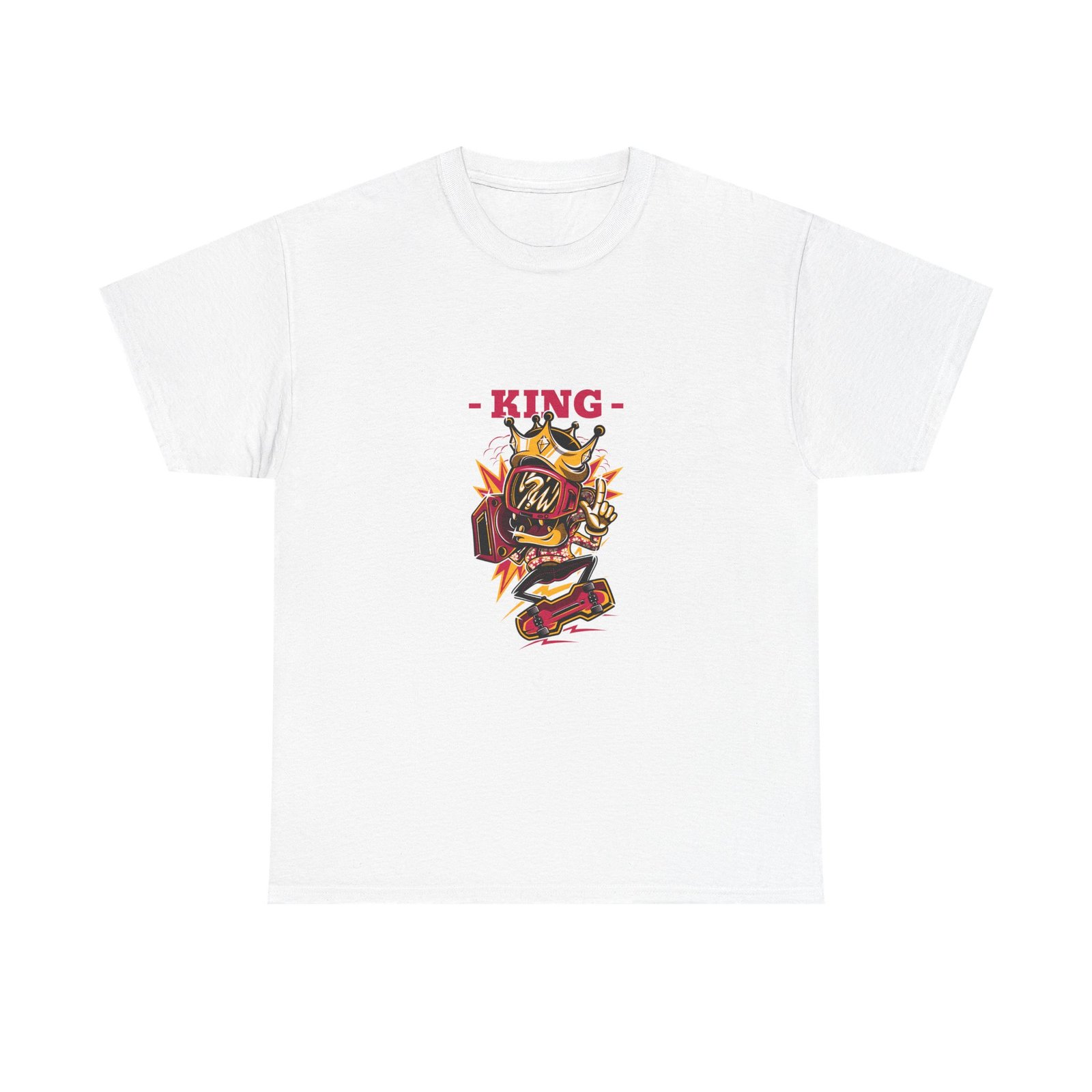 Majestic King Lion with Royal Crown Illustration - T-shirt