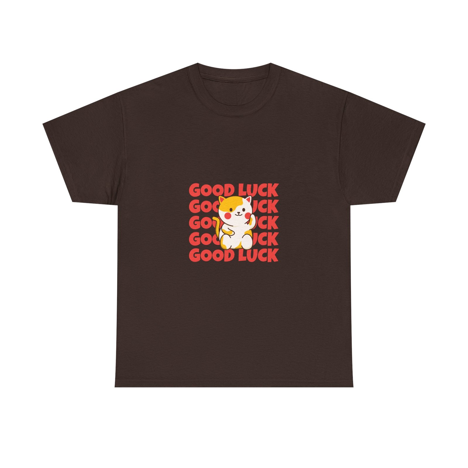 Good Luck Cat Lucky Charm with Raised Paw Illustration - T-shirt
