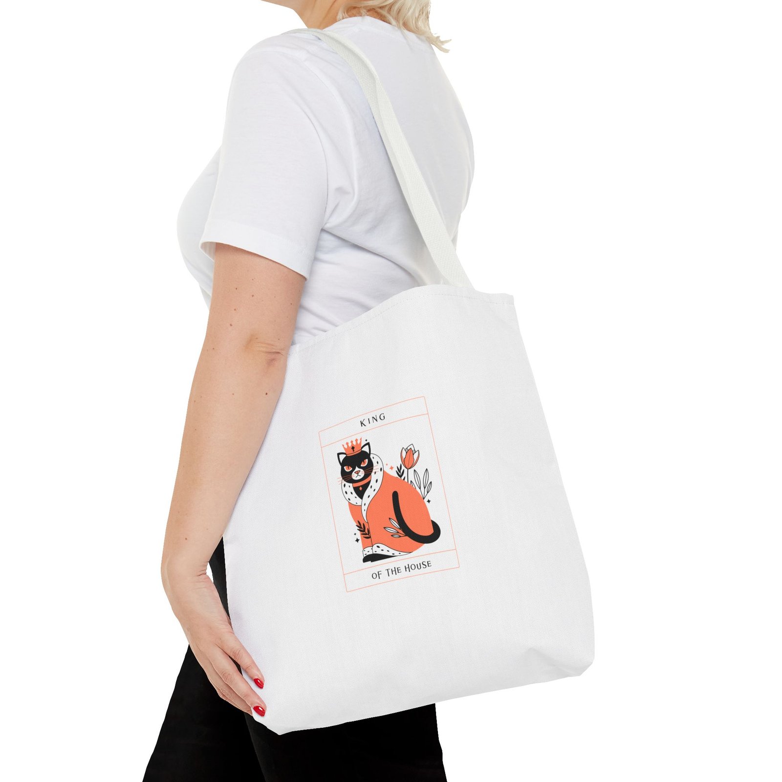 King Of The House Cat Royal Crown Illustration - Tote Bag - Image 8