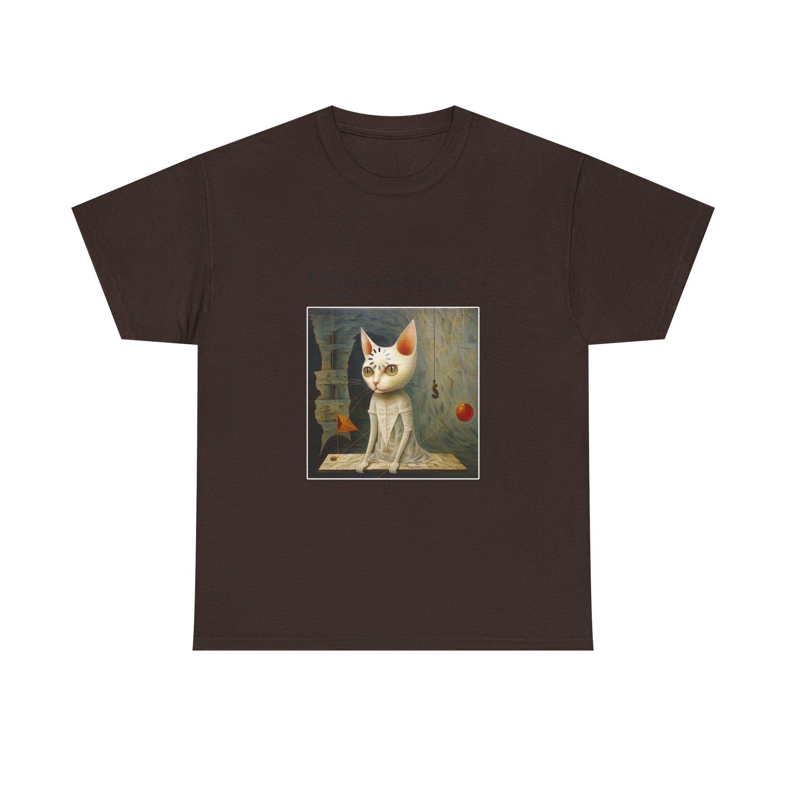 Matematicas Cat Meme with Thinking Expression and Math Symbols - T-shirt