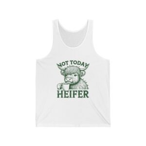 Not Today Heifer Green Cow Graphic Design - Tank Top