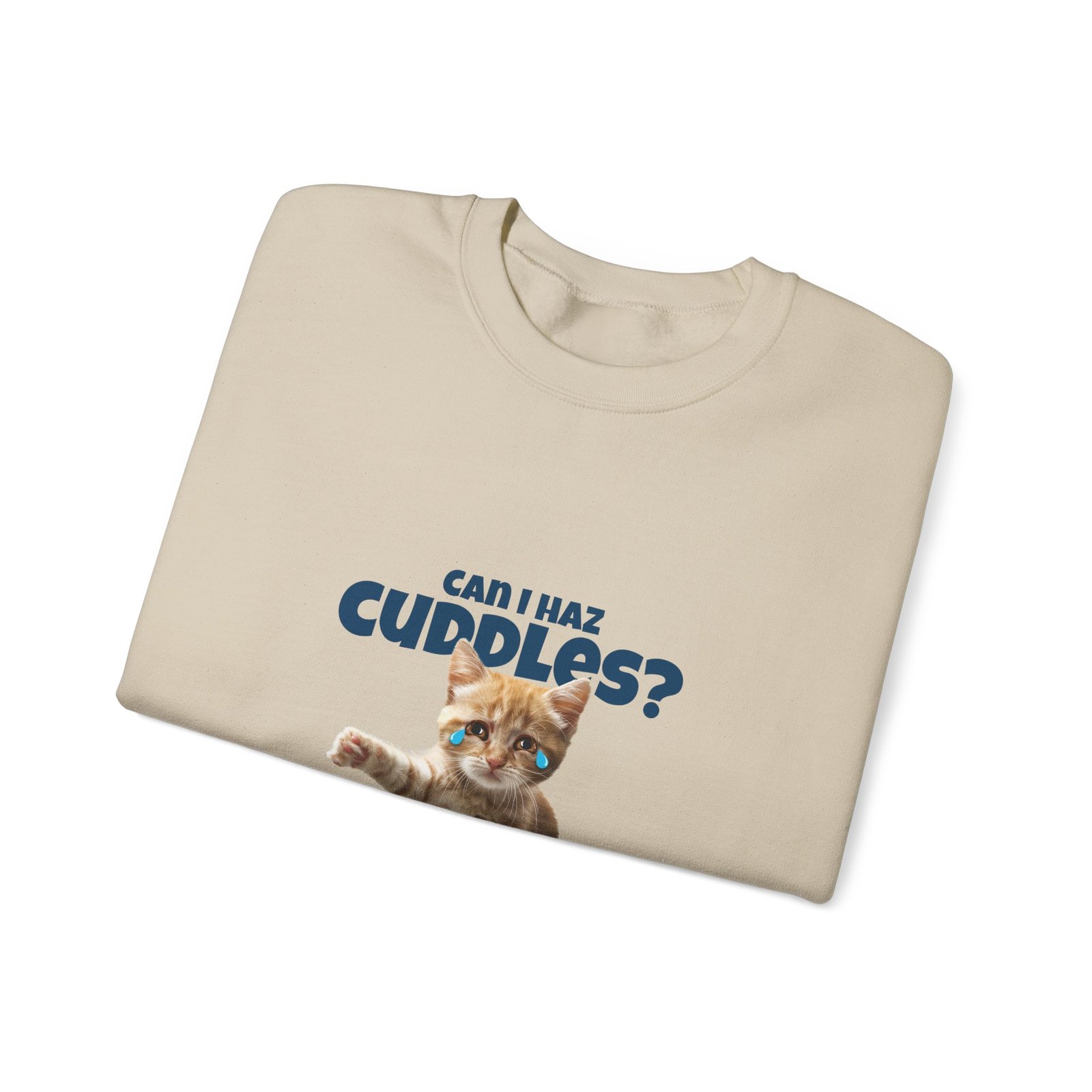 Cute Can I Haz Cuddles Cat Adorable Cartoon Design - Sweatshirt - Image 7