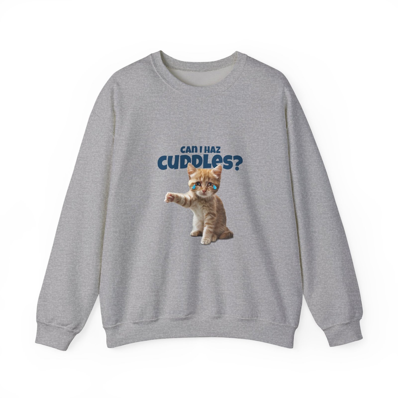 Cute Can I Haz Cuddles Cat Adorable Cartoon Design - Sweatshirt - Image 9