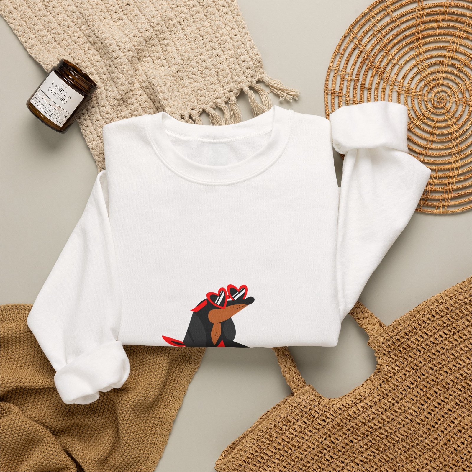 Oh Yeah Cool Dachshund Graphic with Sunglasses and Attitude - Sweatshirt - Image 4