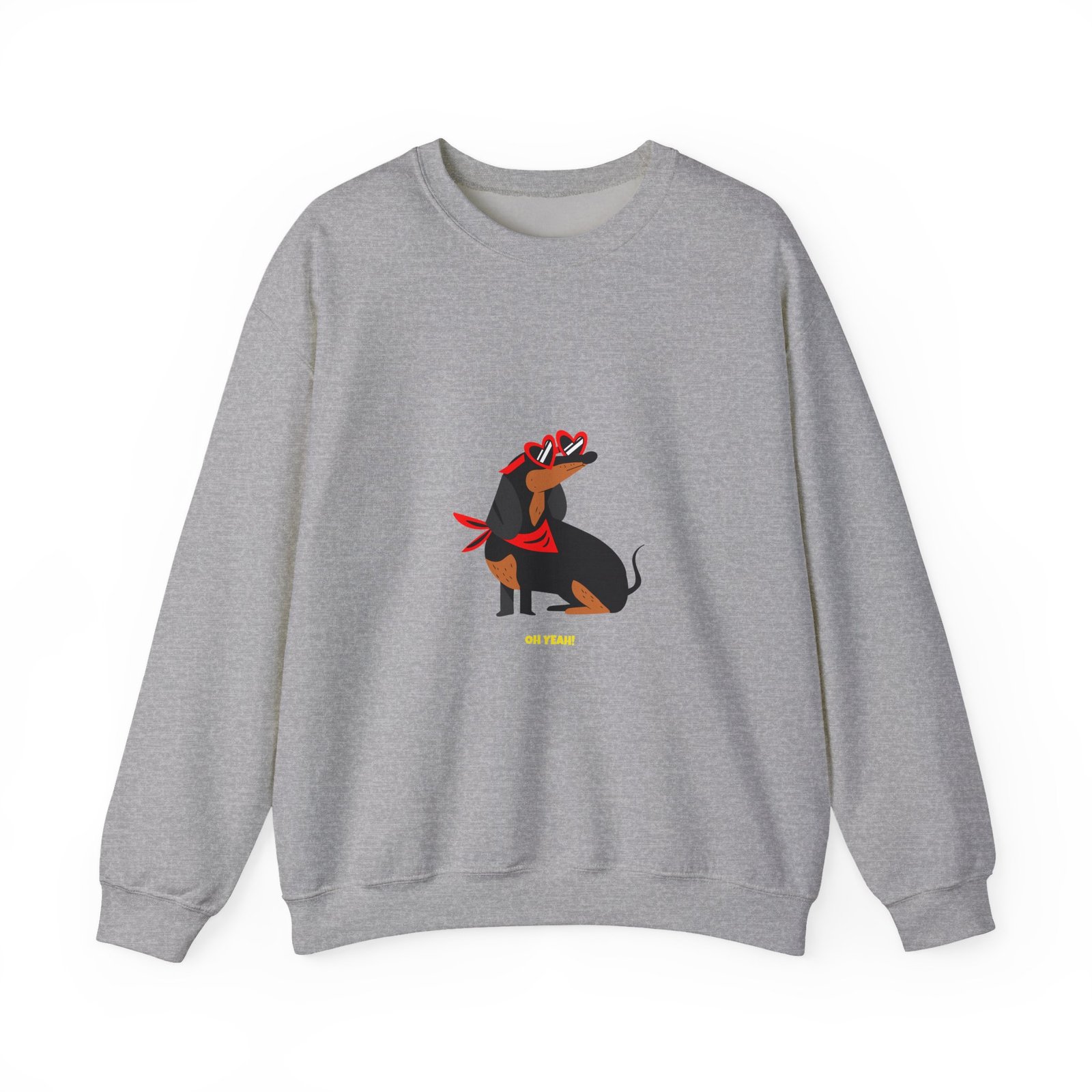 Oh Yeah Cool Dachshund Graphic with Sunglasses and Attitude - Sweatshirt - Image 9