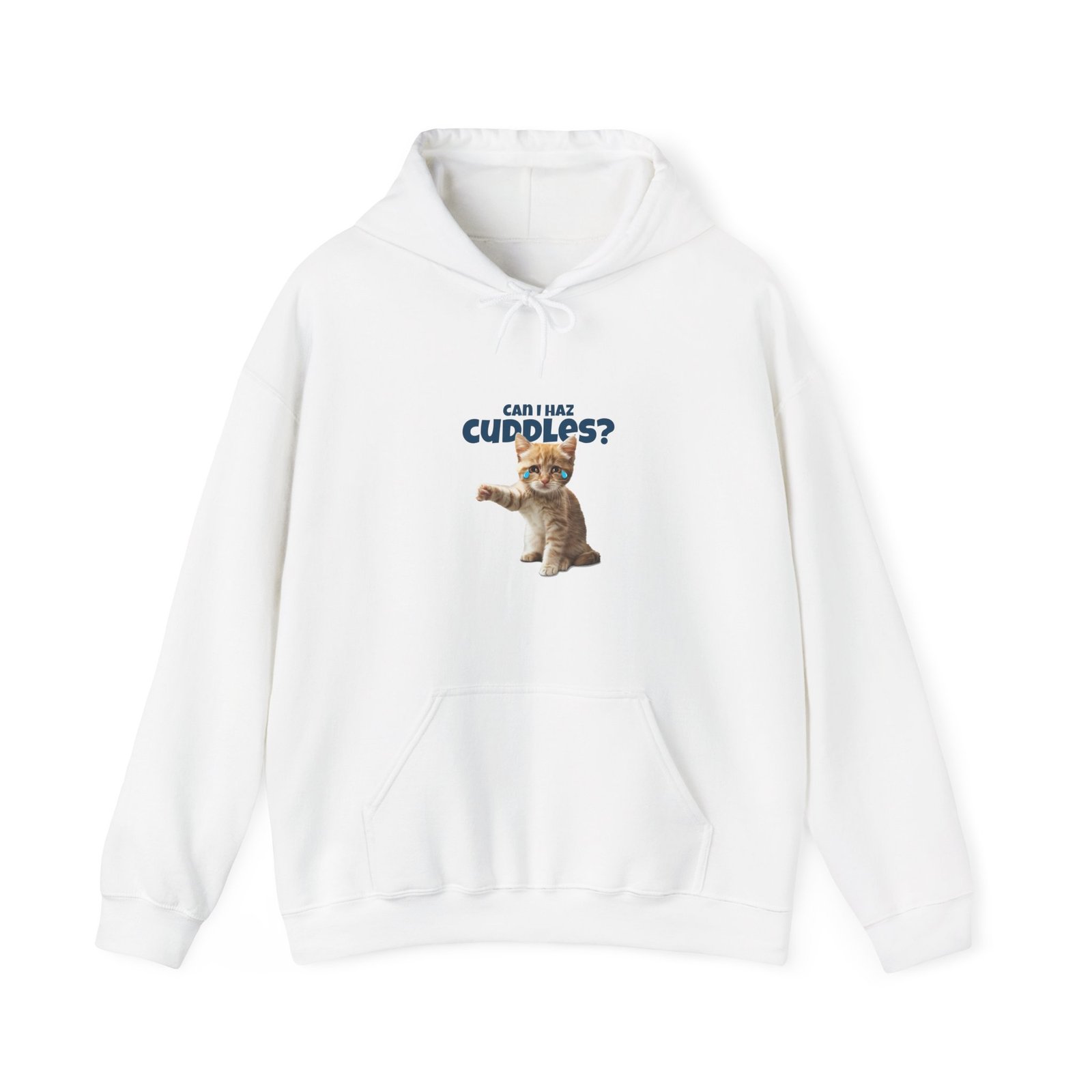 Cute Can I Haz Cuddles Cat Adorable Cartoon Design - Hoodie