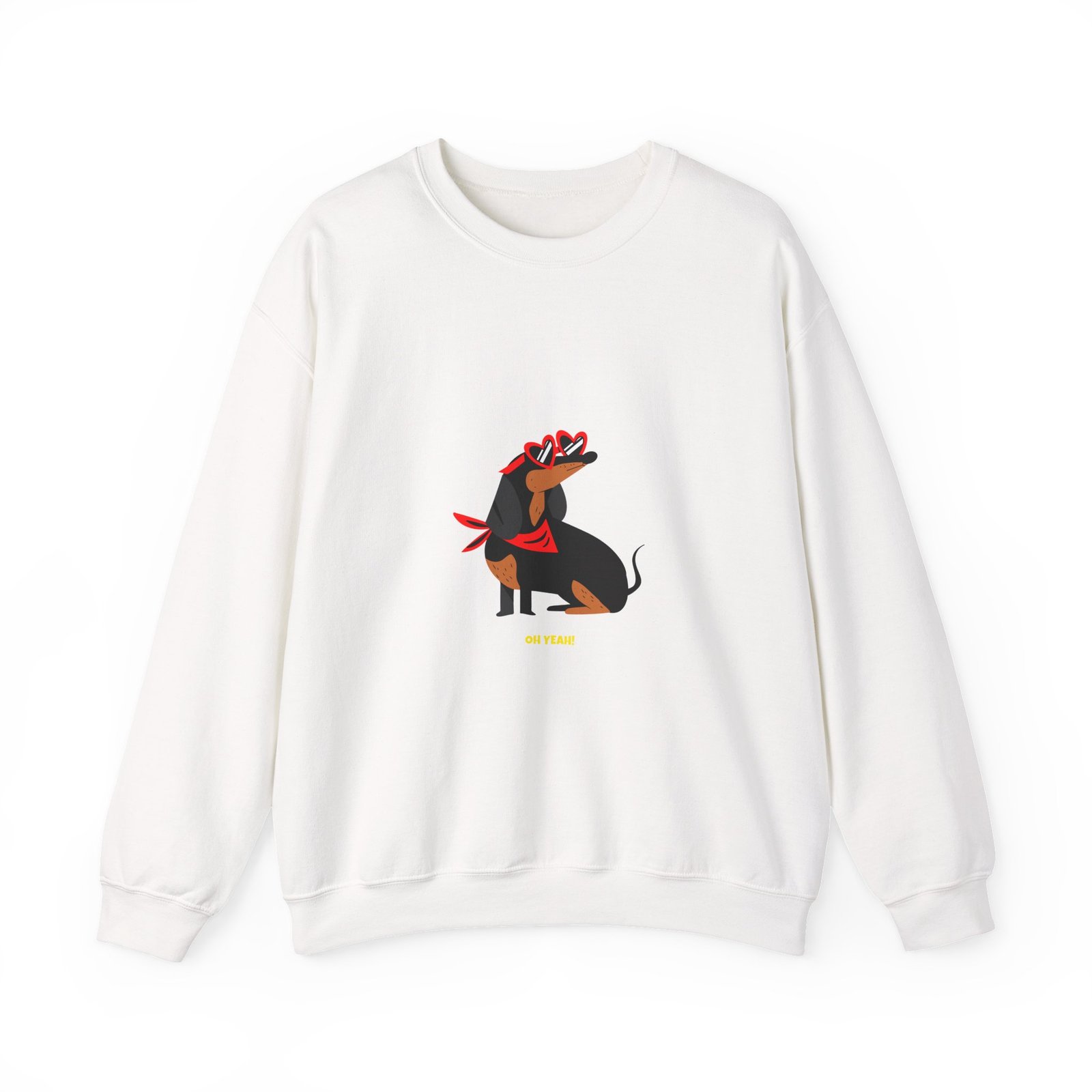 Oh Yeah Cool Dachshund Graphic with Sunglasses and Attitude - Sweatshirt