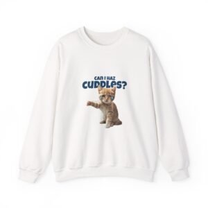 Cute Can I Haz Cuddles Cat Adorable Cartoon Design - Sweatshirt