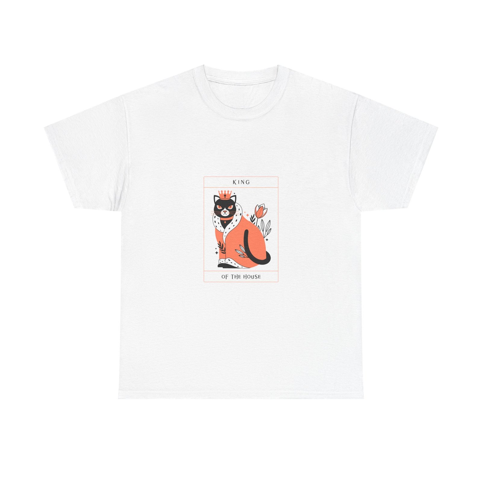 King Of The House Cat Royal Crown Illustration - T-shirt