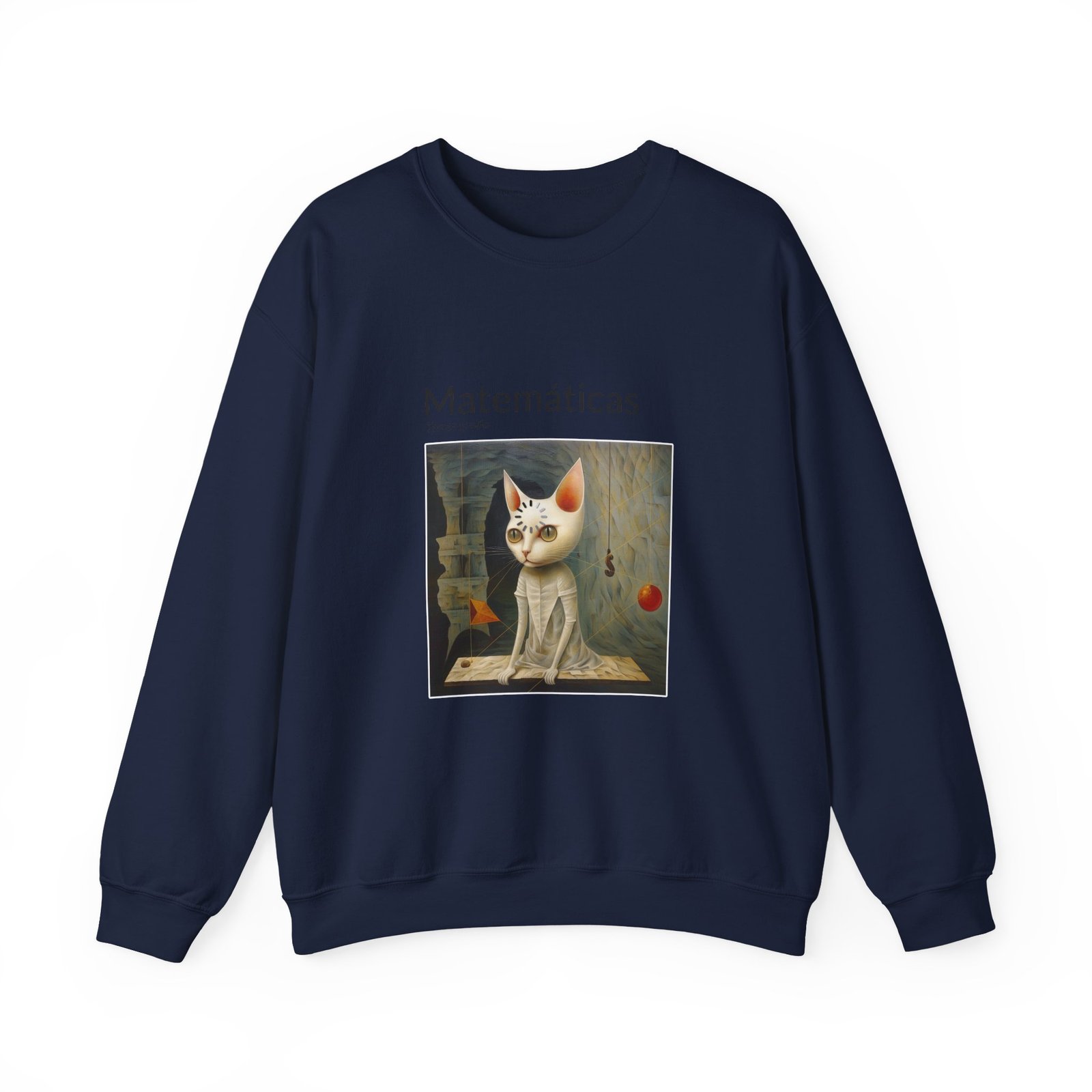 Matematicas Cat Meme with Thinking Expression and Math Symbols - Sweatshirt - Image 9