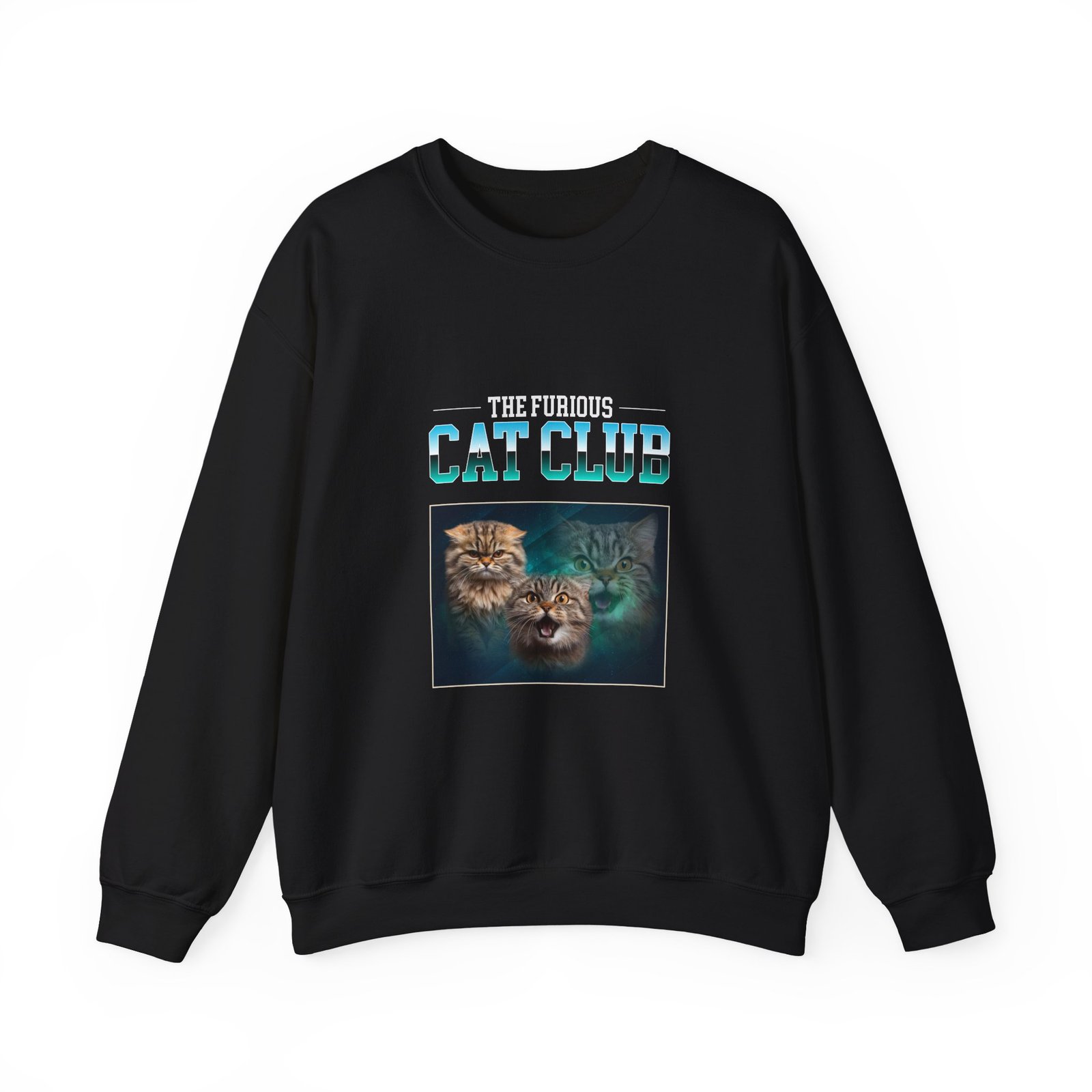 Furious Cat Club Fierce Cat Illustration Bold Design - Sweatshirt