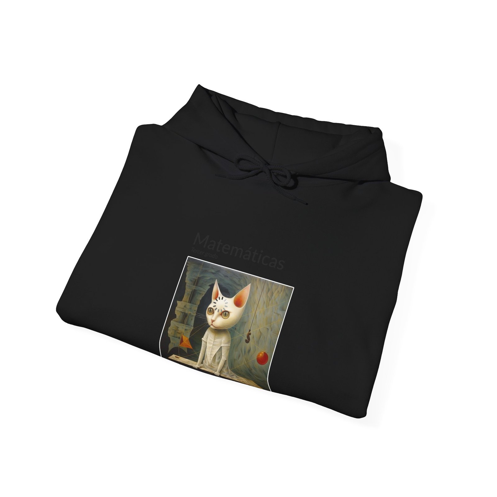 Matematicas Cat Meme with Thinking Expression and Math Symbols - Hoodie - Image 4