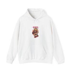 Majestic King Lion with Royal Crown Illustration - Hoodie