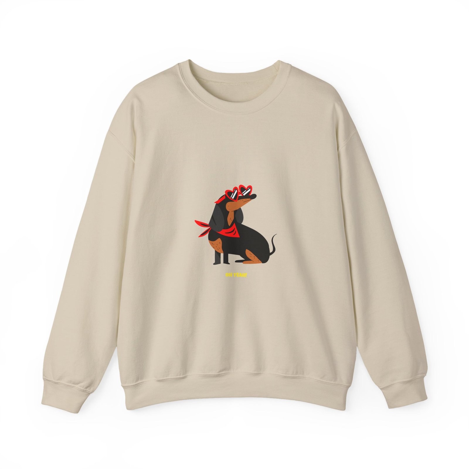 Oh Yeah Cool Dachshund Graphic with Sunglasses and Attitude - Sweatshirt - Image 5
